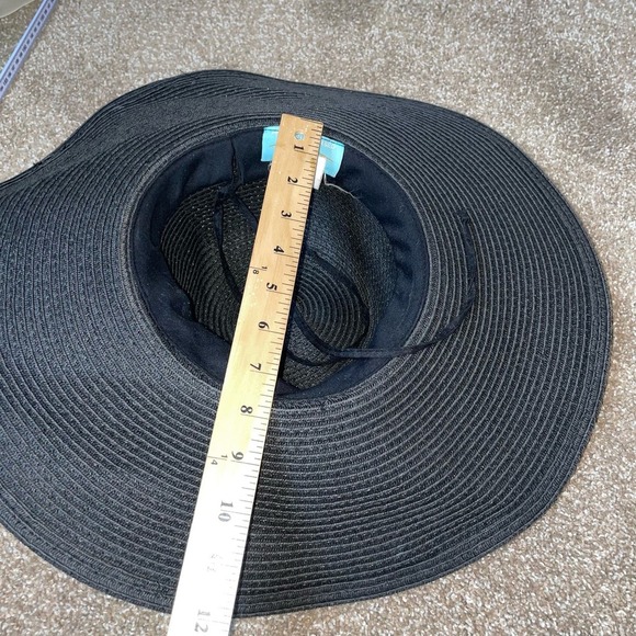 Physician Endorsed UPF 50 straw hat wide brim black gold band straw beach - Picture 6 of 8